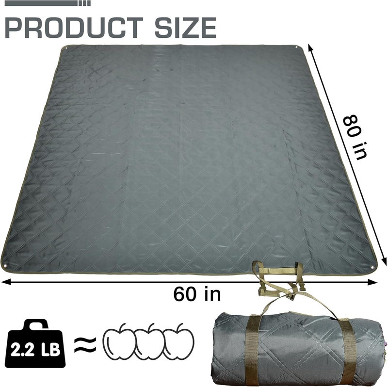 ALLBFENG Waterproof Picnic Blanket 80 * 60 in Portable with Carry Strap for Beach Mat or Family Outdoor Camping Party, Park Blanket for Grass Park, Hiking, Travel - Image 3